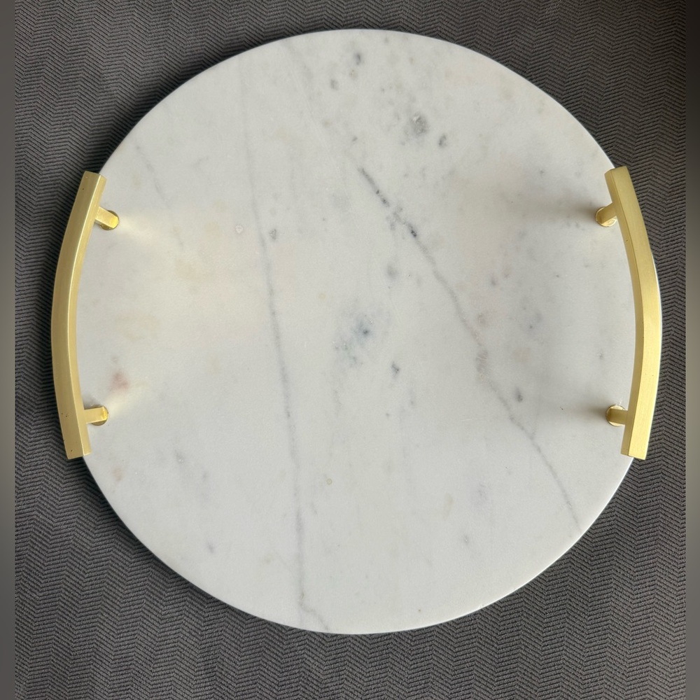 West Elm Marble & Brass Round Charcuterie Board - Picture 3 of 5